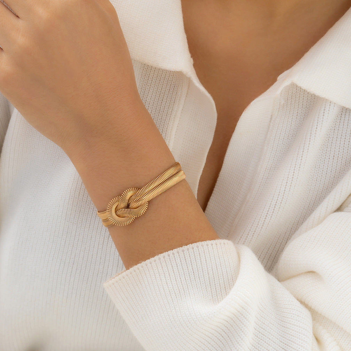 Minimalist Snake Bone Chain Bracelet