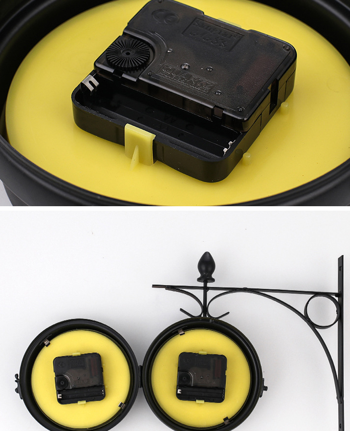 European Style Iron Wall Clock - Double-Sided Design
