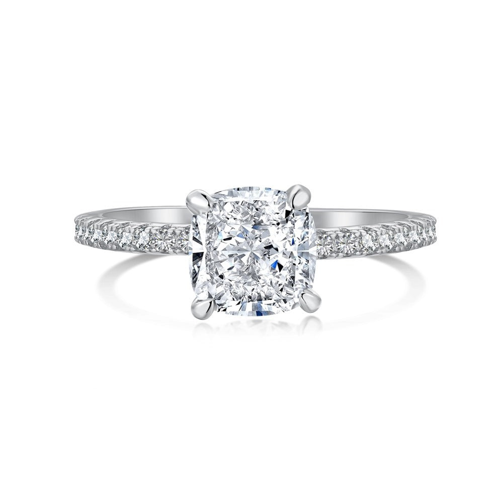 Sterling Silver Elegance Horse Eye Diamond Ring