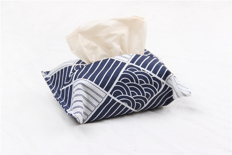 Rustic Cotton-Linen Tissue Holder