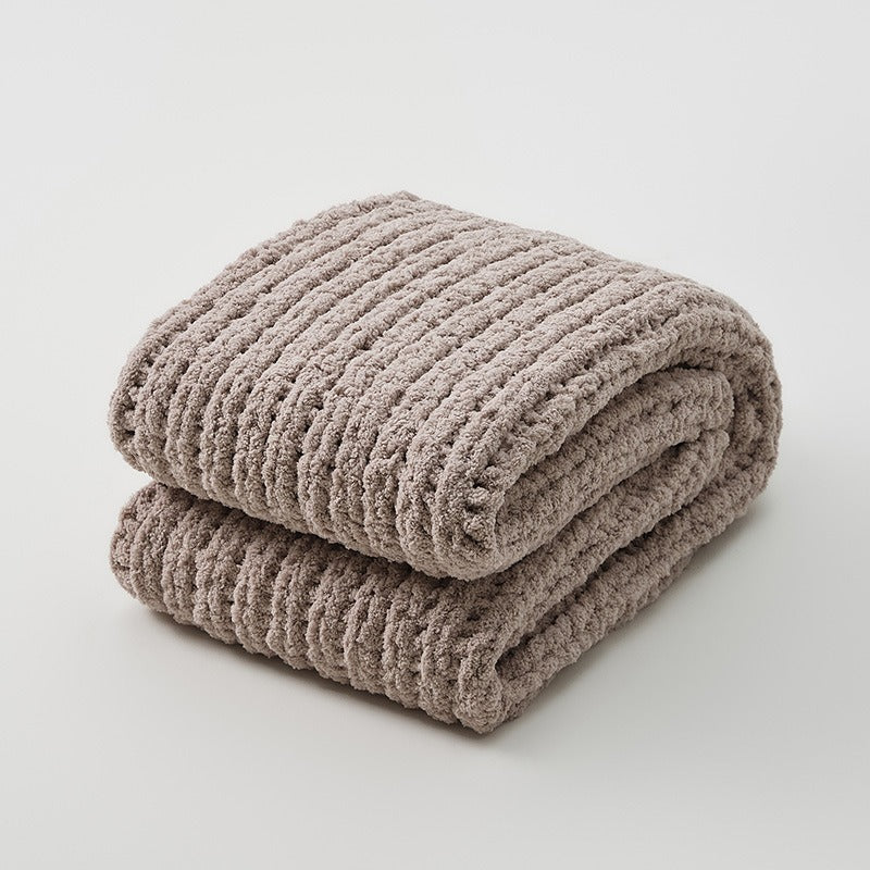 Cozy Knitted Solid-Color Blanket