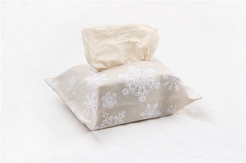 Rustic Cotton-Linen Tissue Holder