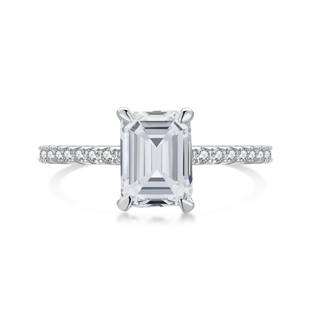 Sterling Silver Elegance Horse Eye Diamond Ring